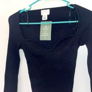 NWT H&M Form Fitting Black Top